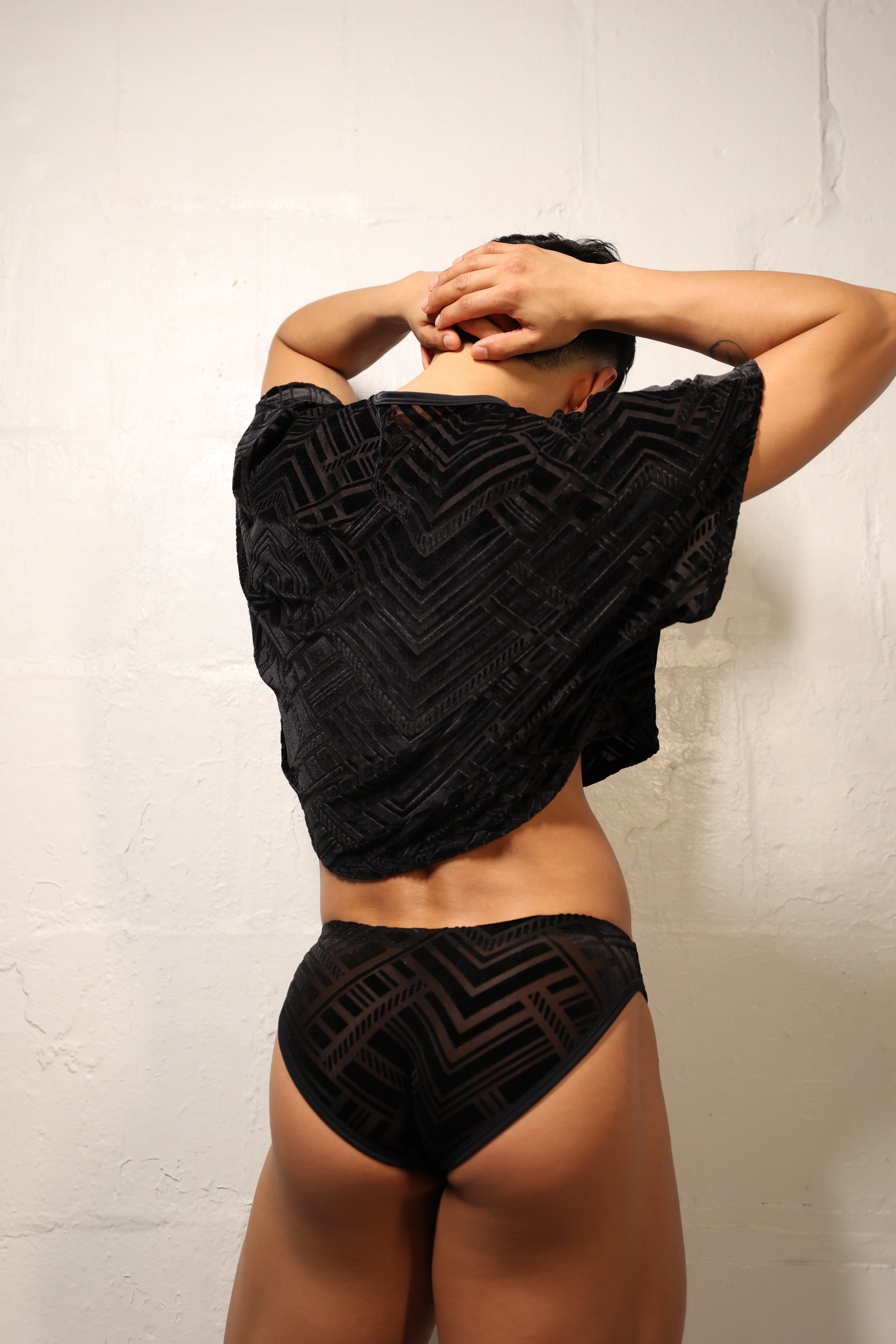 Geometric Black Briefs