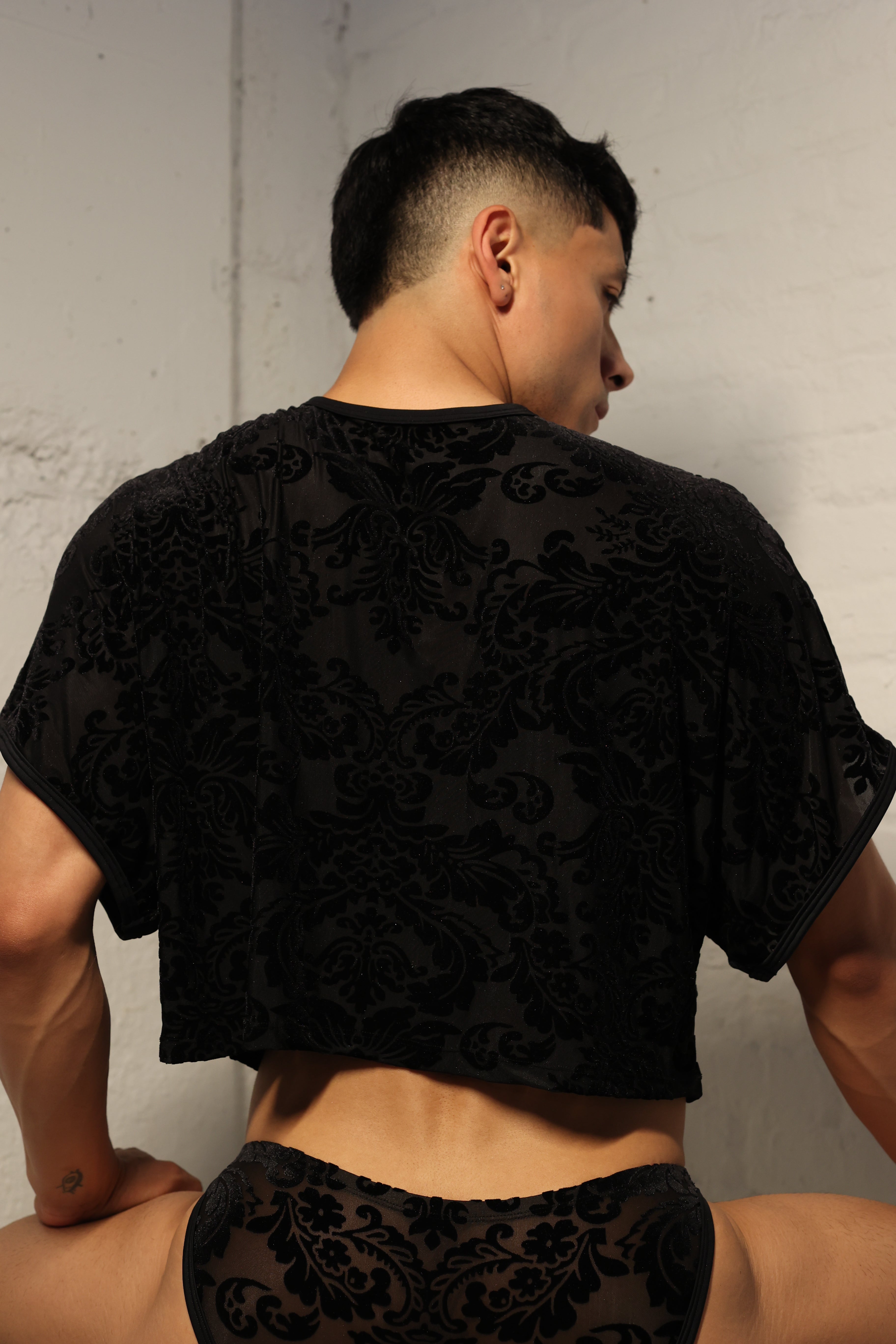 Jet Damask Crop Top