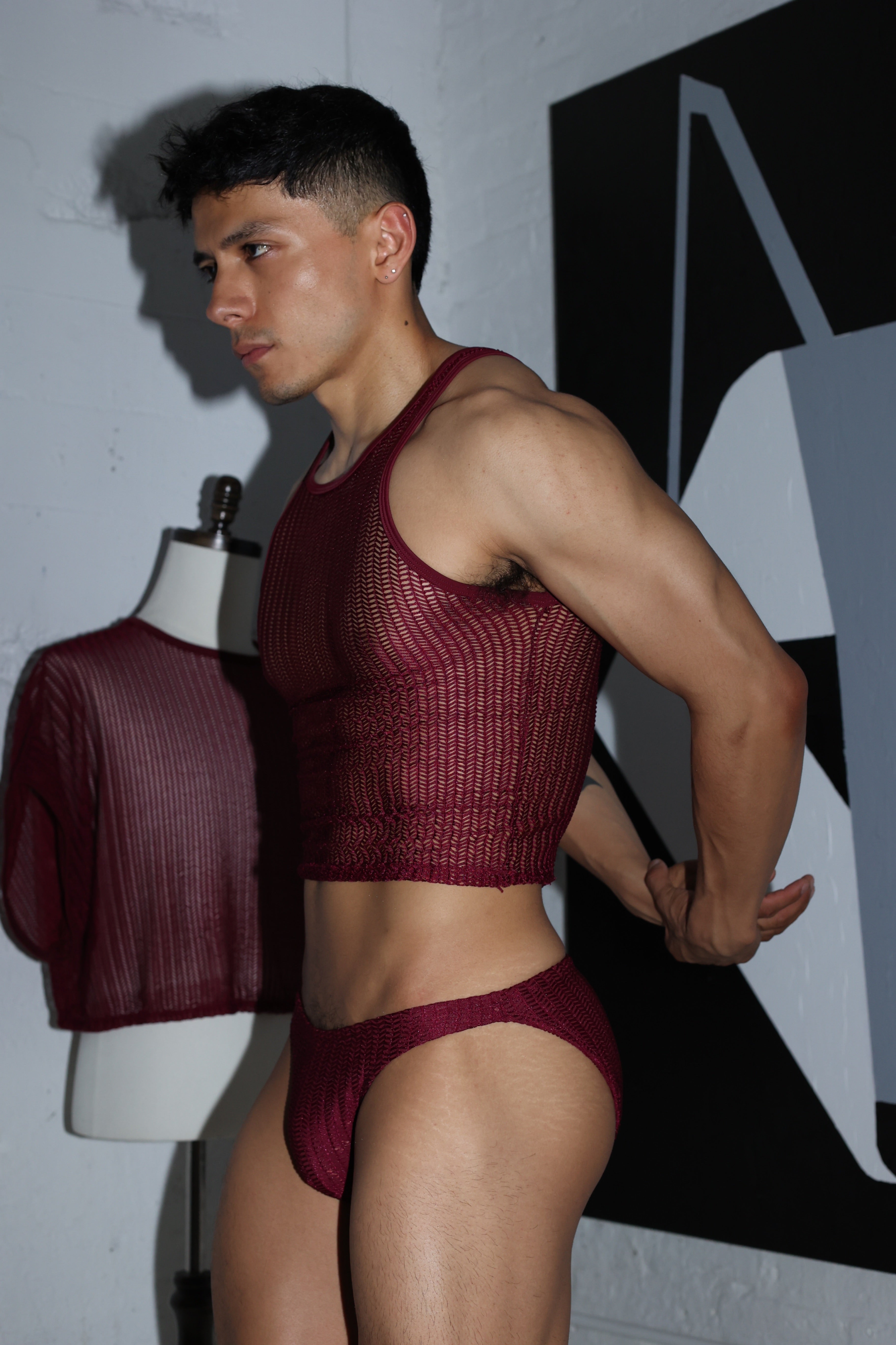 Wine Net Swim Bikini
