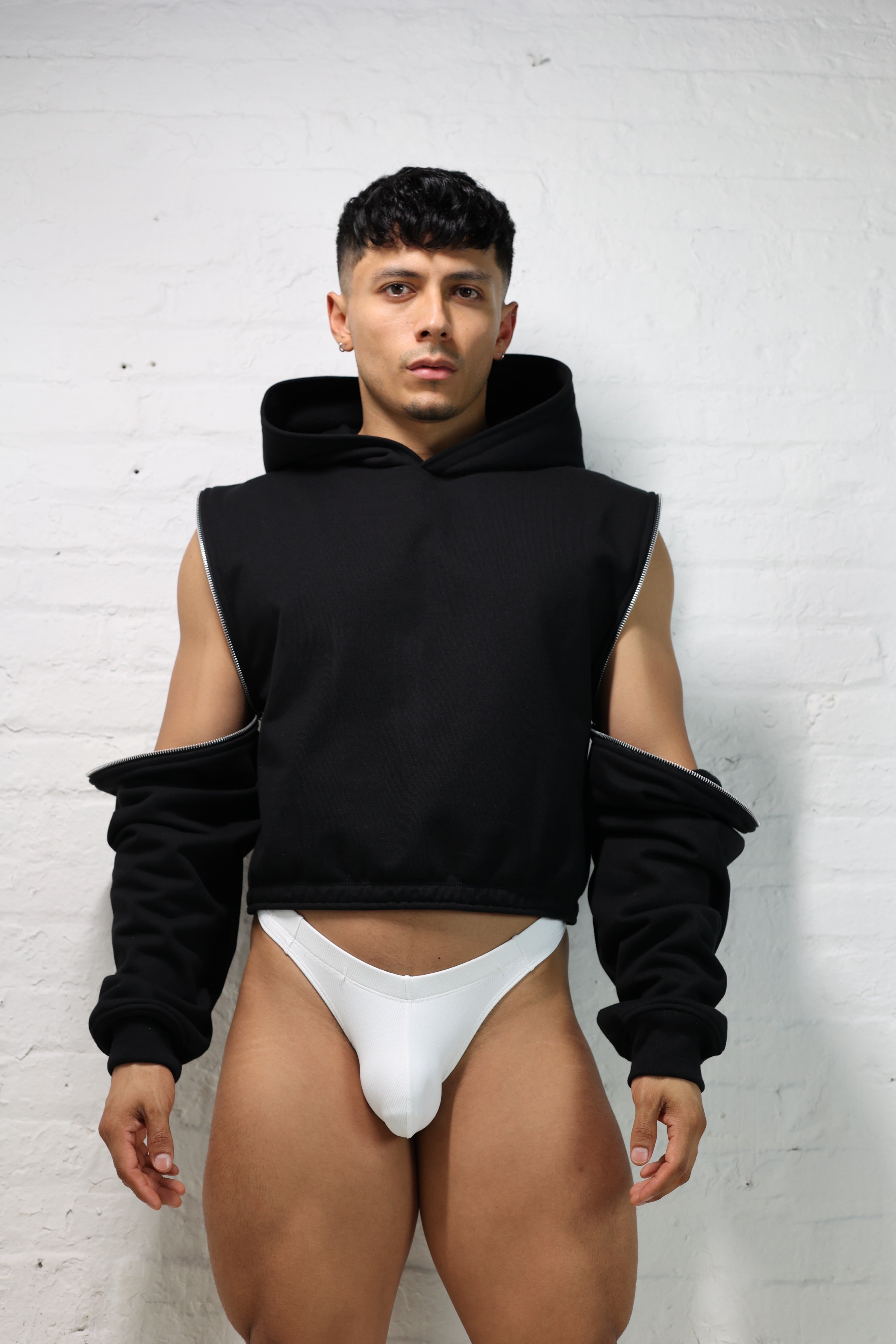 BLACK FRENCH TERRY HOODIE