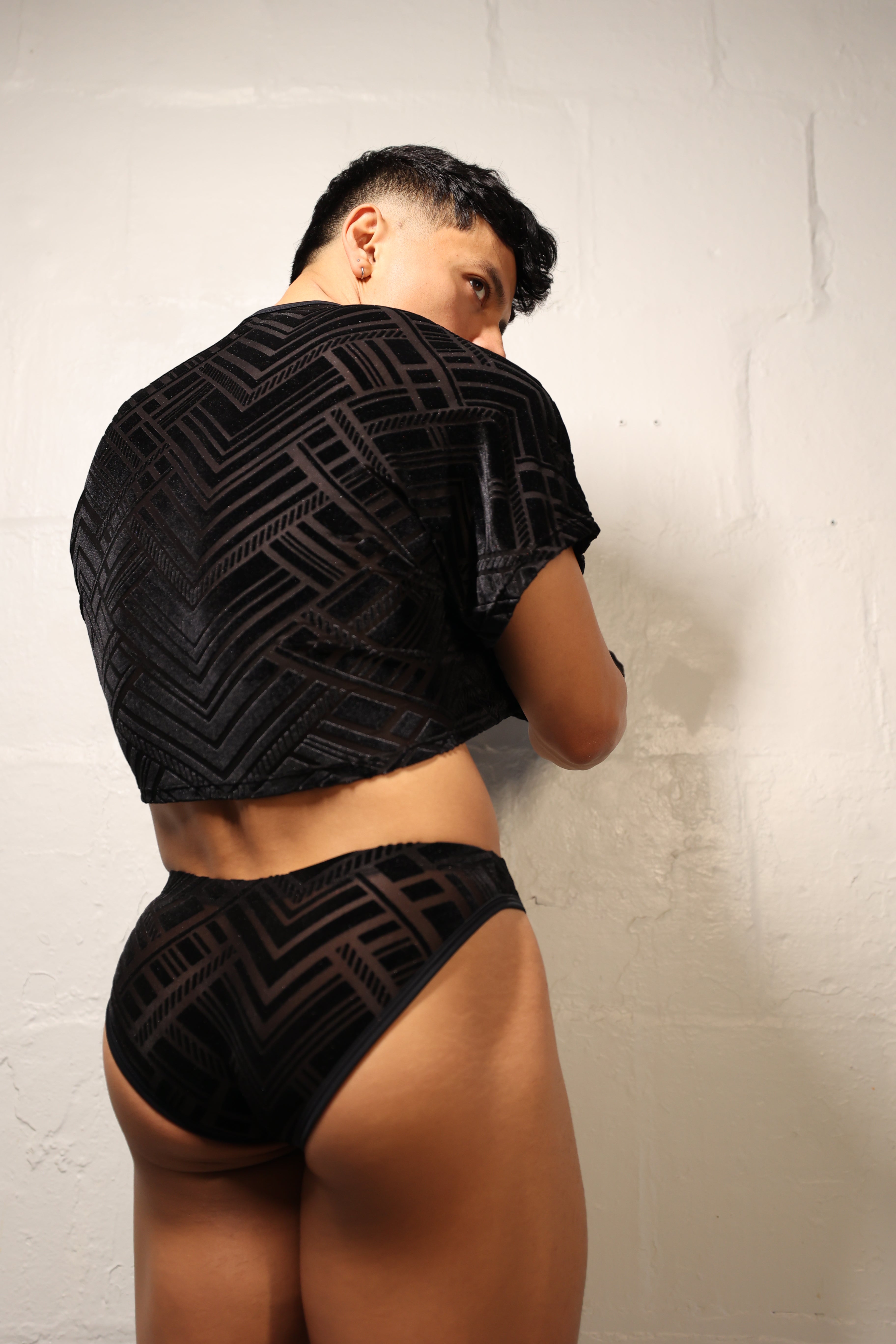 Geometric Black Briefs