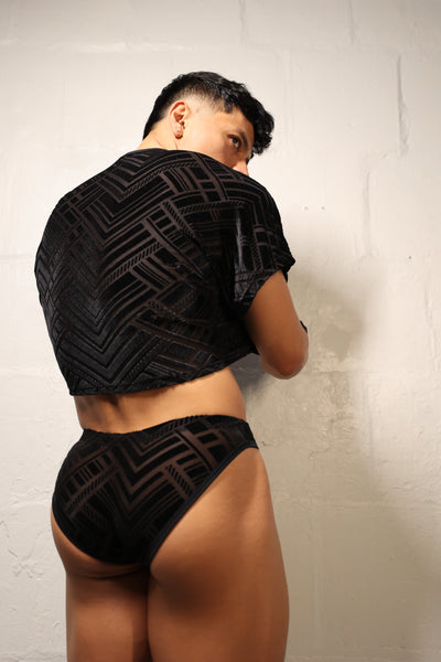 FABI'S CLOSET GEOMETRIC BLACK BRIEFS