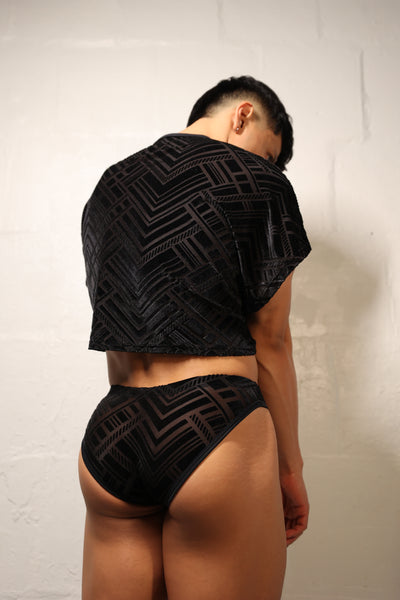 Geometric Black Briefs