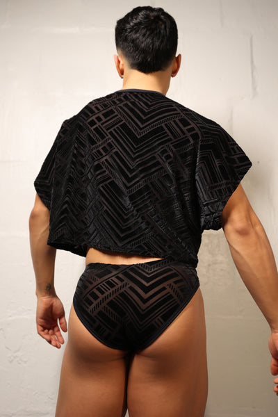 Geometric Black Briefs