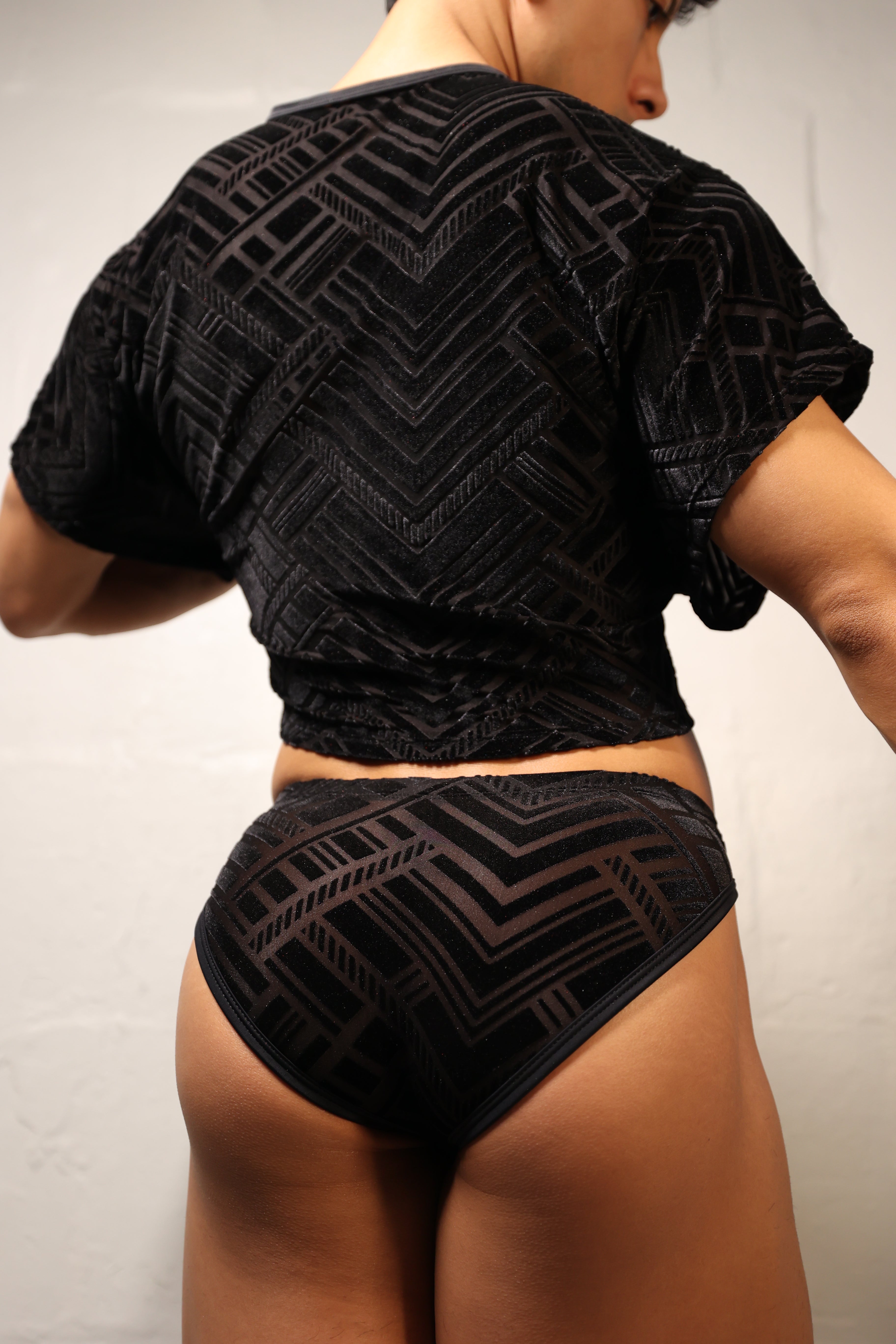 Geometric Black Briefs