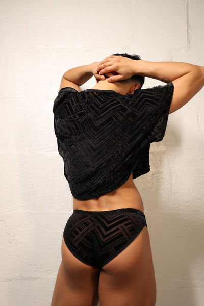 Geometric Black Briefs