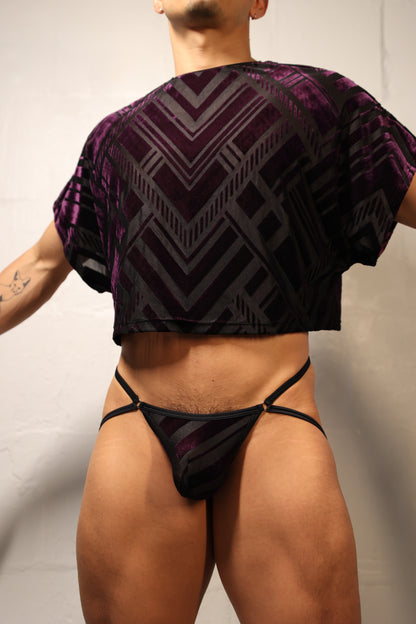 GEOMETRIC PURPLE MICRO JOCKSTRAP