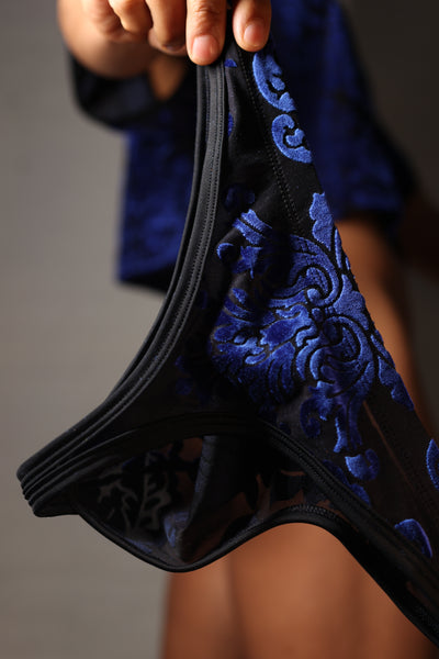 FABI'S CLOSET DAMASK THONG