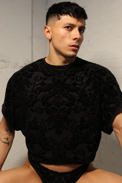 Jet Damask Crop Top