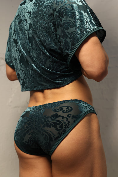 Emerald Damask Cheeky Briefs