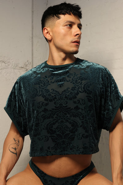 Emerald Damask Crop Top