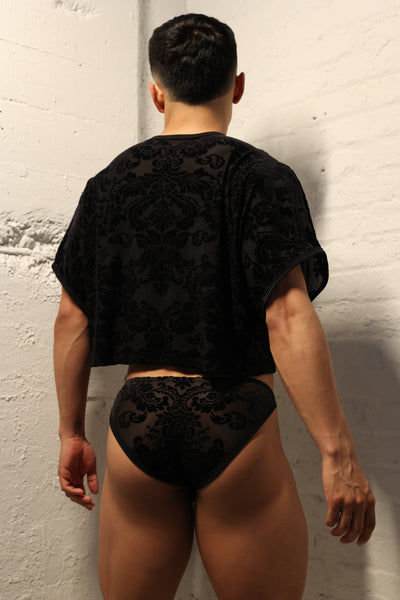 Jet Damask Crop Top
