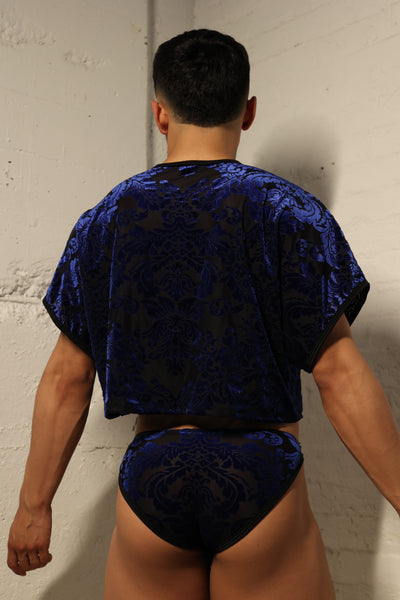 Sapphire Damask Crop Top