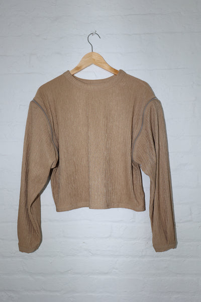 NATURAL PLISSÉ SWEATER