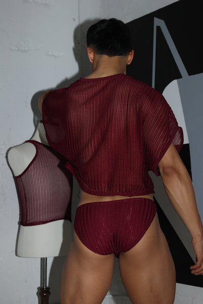 Wine Net Crop Top