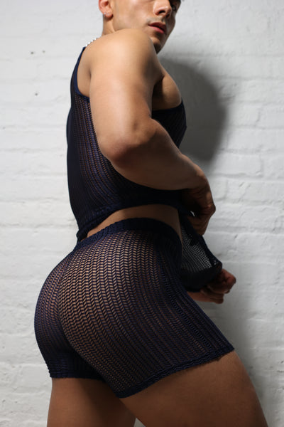 FABI'S CLOSET MIDNIGHT NET TRUNKS
