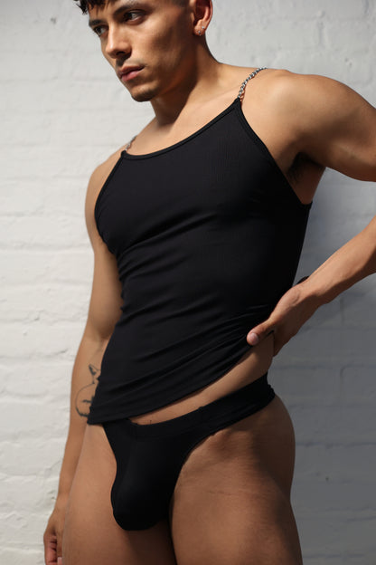 BLACK RIBBED CHAIN TANK