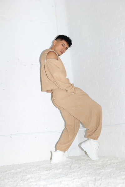 NATURAL PLISSÉ PANTS