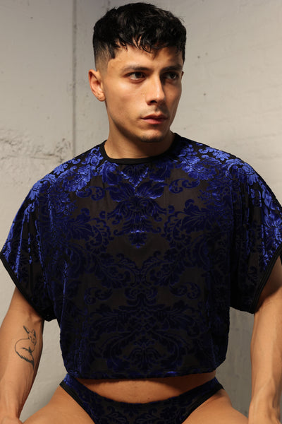Sapphire Damask Crop Top
