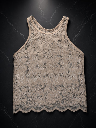 DÉBARDEUR EN MAILLE FILET NATUREL